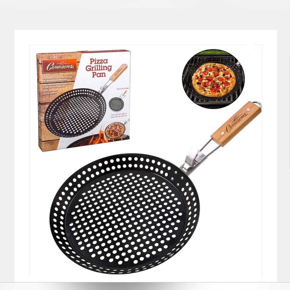 Camerons Pizza Grilling Pan Nonstick Dishwasher Safe Detachable Handle NWT